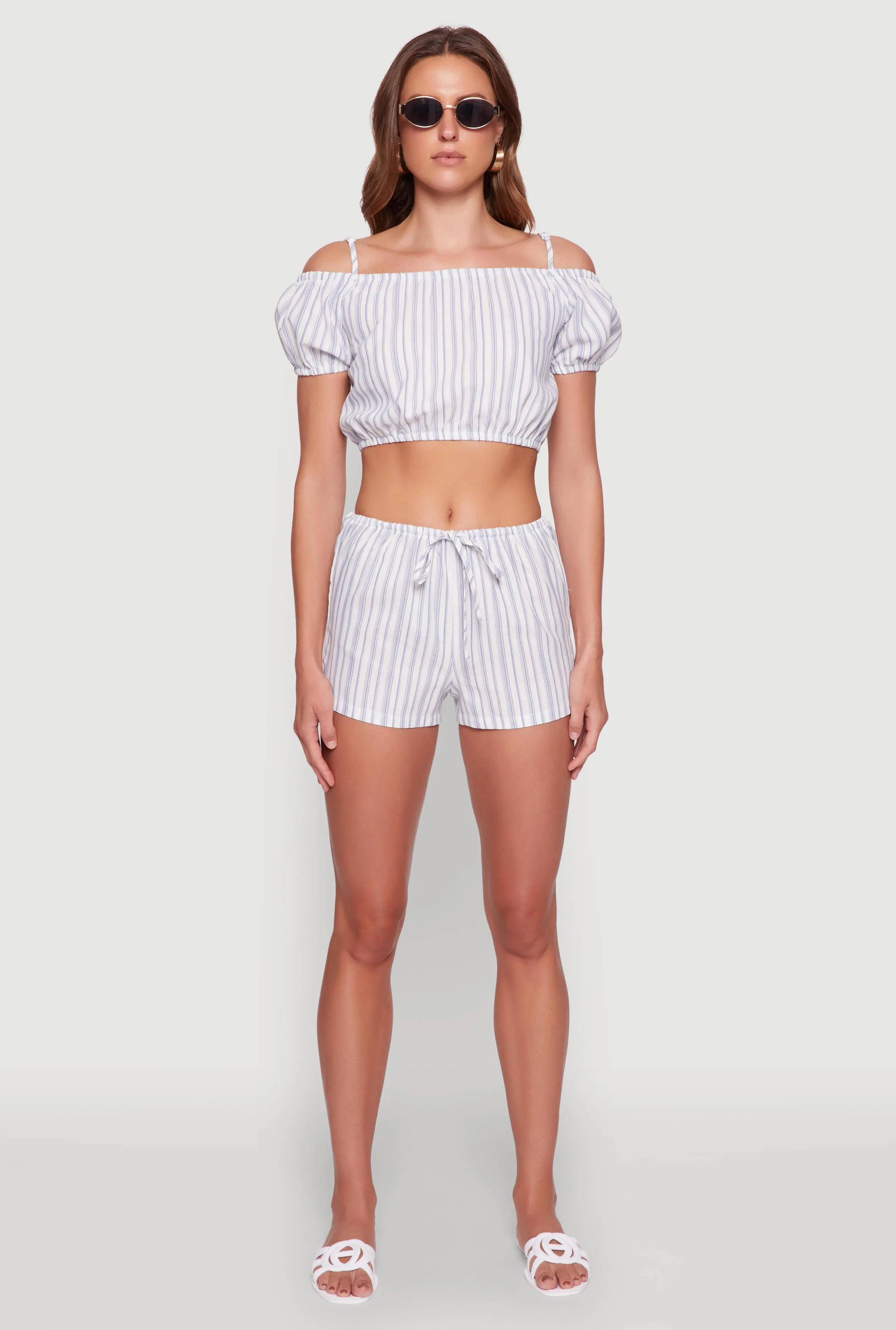 Madden Girl Striped Drawstring Shorts sold by Rainbow product image thumbnail 2