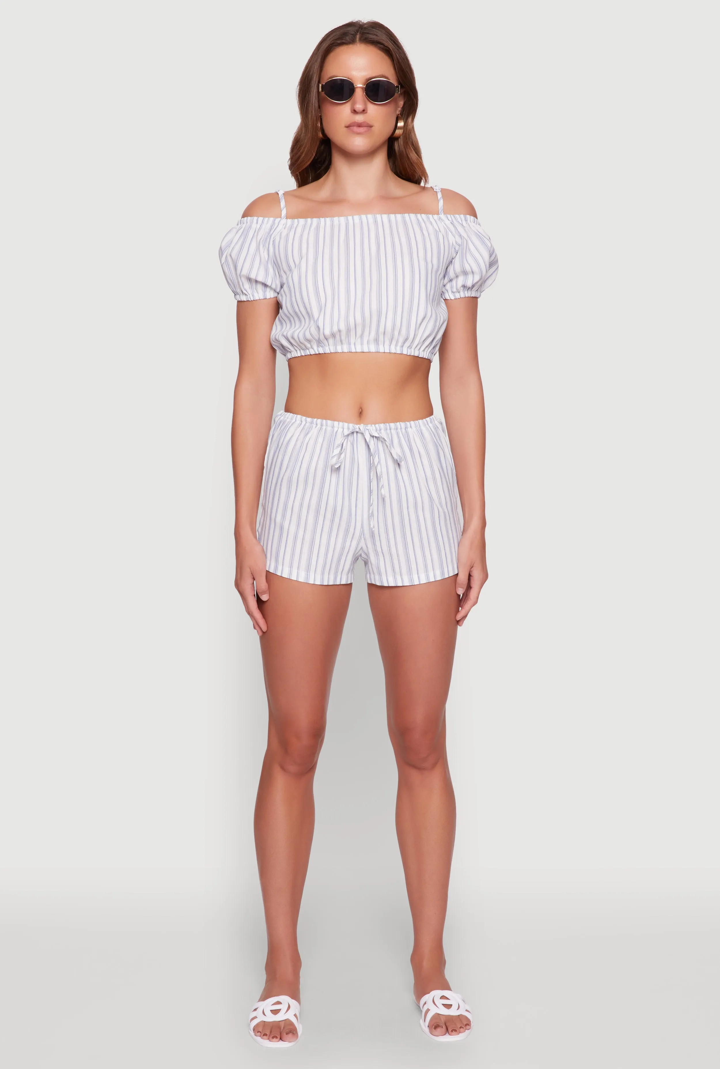 Madden Girl Striped Cold Shoulder Puff Sleeve Top sold by Rainbow product image thumbnail 3