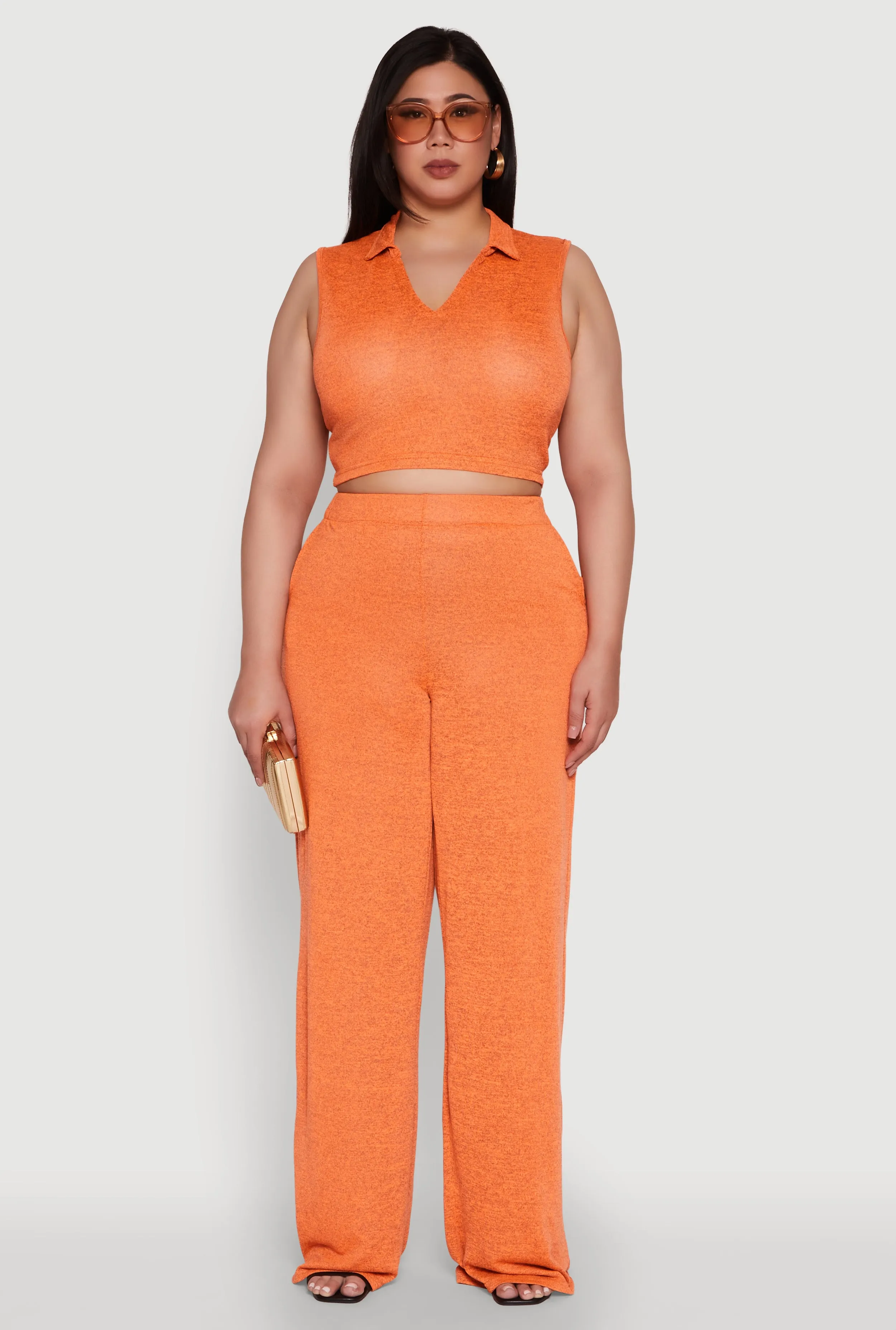 Plus Size Daisy High Waisted Wide Leg Palazzo Pants sold by Rainbow