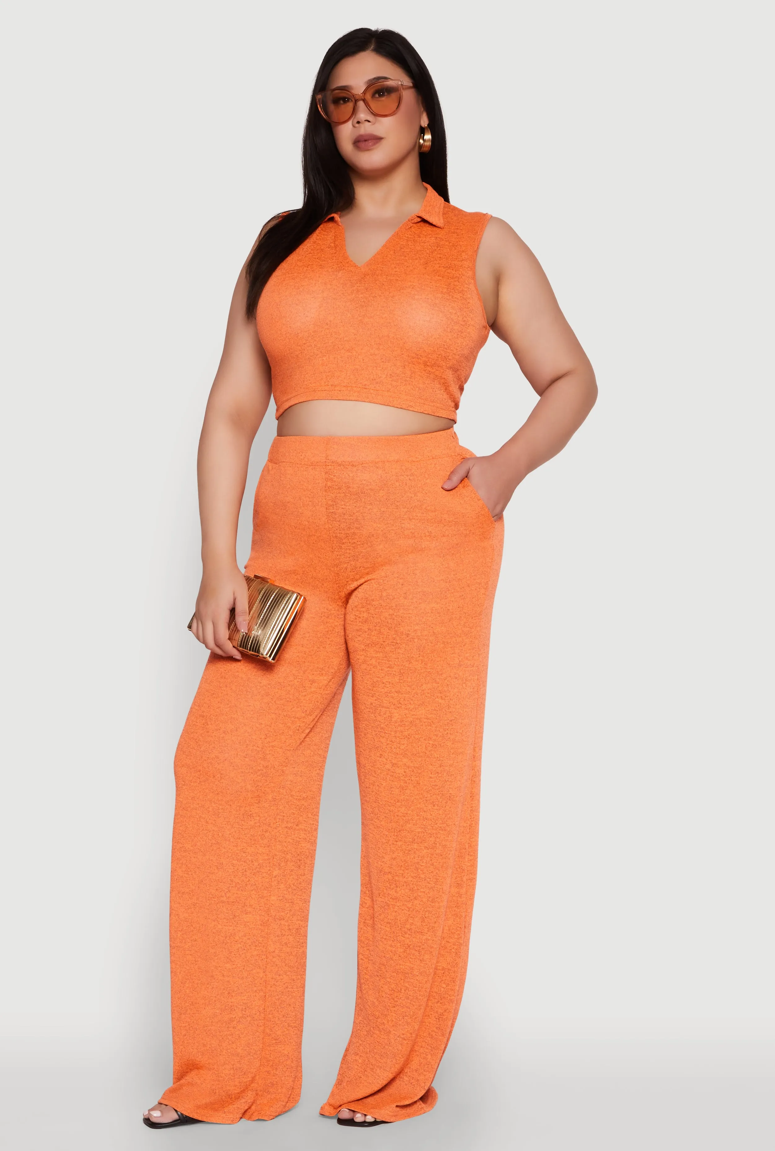 Plus Size Daisy High Waisted Wide Leg Palazzo Pants sold by Rainbow product image thumbnail 2