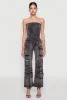 Daisy Denim Strapless Flare Jumpsuit with Cargo Pockets sold by Rainbow
