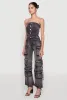 Daisy Denim Strapless Flare Jumpsuit with Cargo Pockets sold by Rainbow