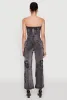 Daisy Denim Strapless Flare Jumpsuit with Cargo Pockets sold by Rainbow