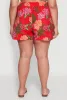 Plus Size Floral High Waisted Pull On Shorts sold by Rainbow