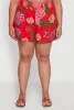 Plus Size Floral High Waisted Pull On Shorts sold by Rainbow