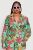 Plus Size Floral Long Sleeve Tie Front Crop Top sold by Rainbow