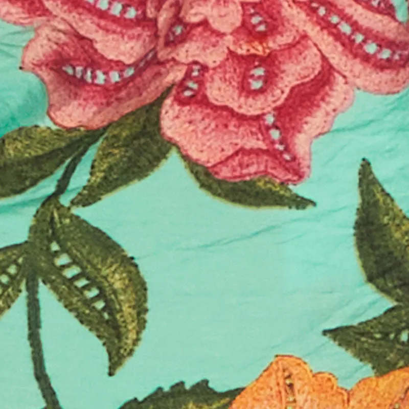 Plus Size Floral Long Sleeve Tie Front Crop Top sold by Rainbow product image thumbnail 4