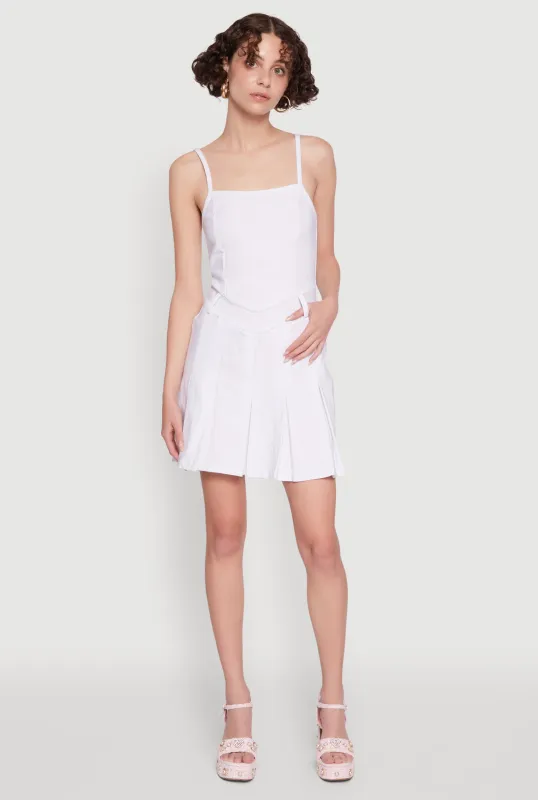 Chic Sleeveless Pleated Skater Dress sold by Rainbow