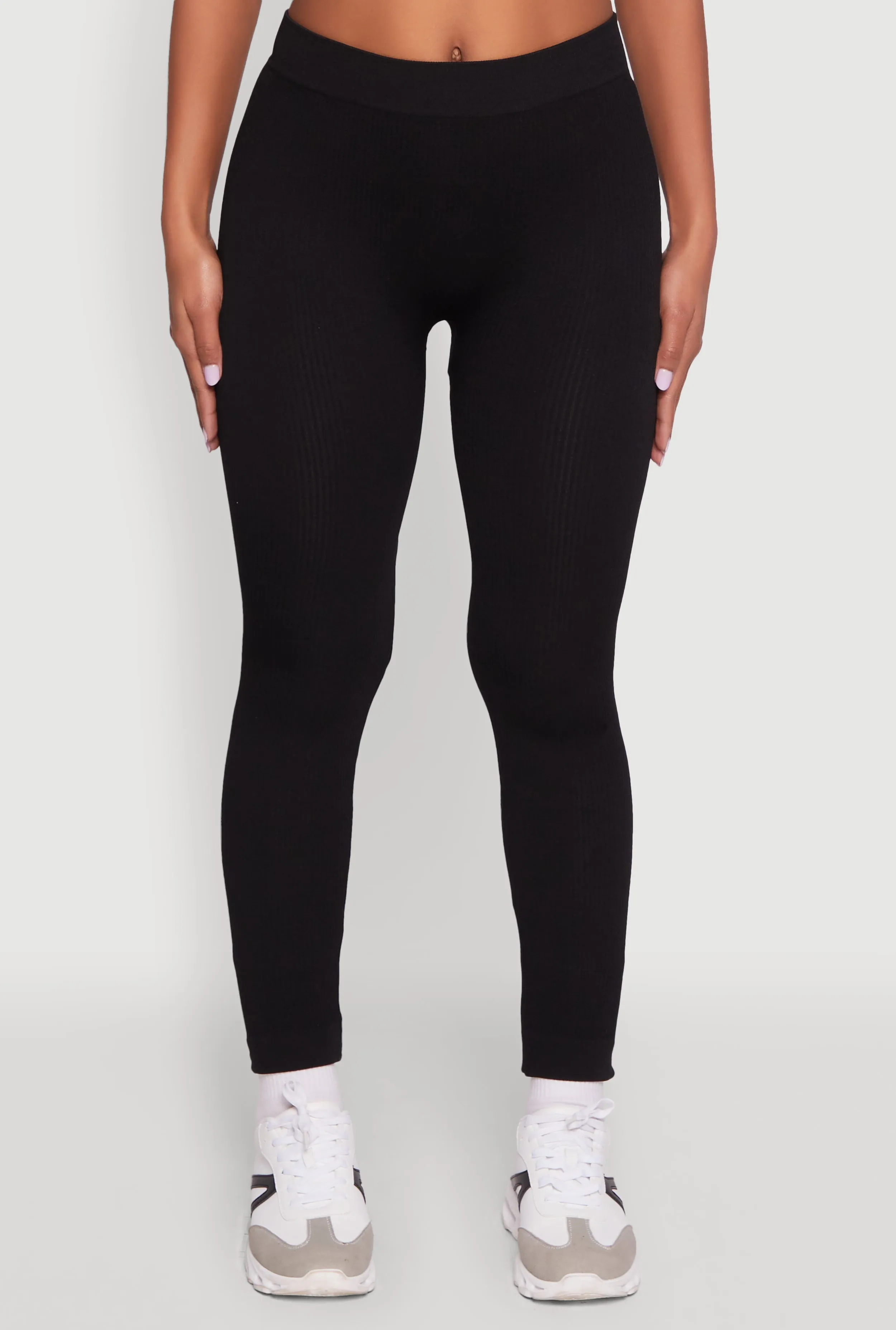 Stylish High Waisted Seamless Ribbed Knit Leggings sold by Rainbow product image thumbnail 5