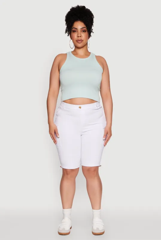 Plus Size Hyperstretch Bermuda Shorts with Cargo Pockets sold by Rainbow