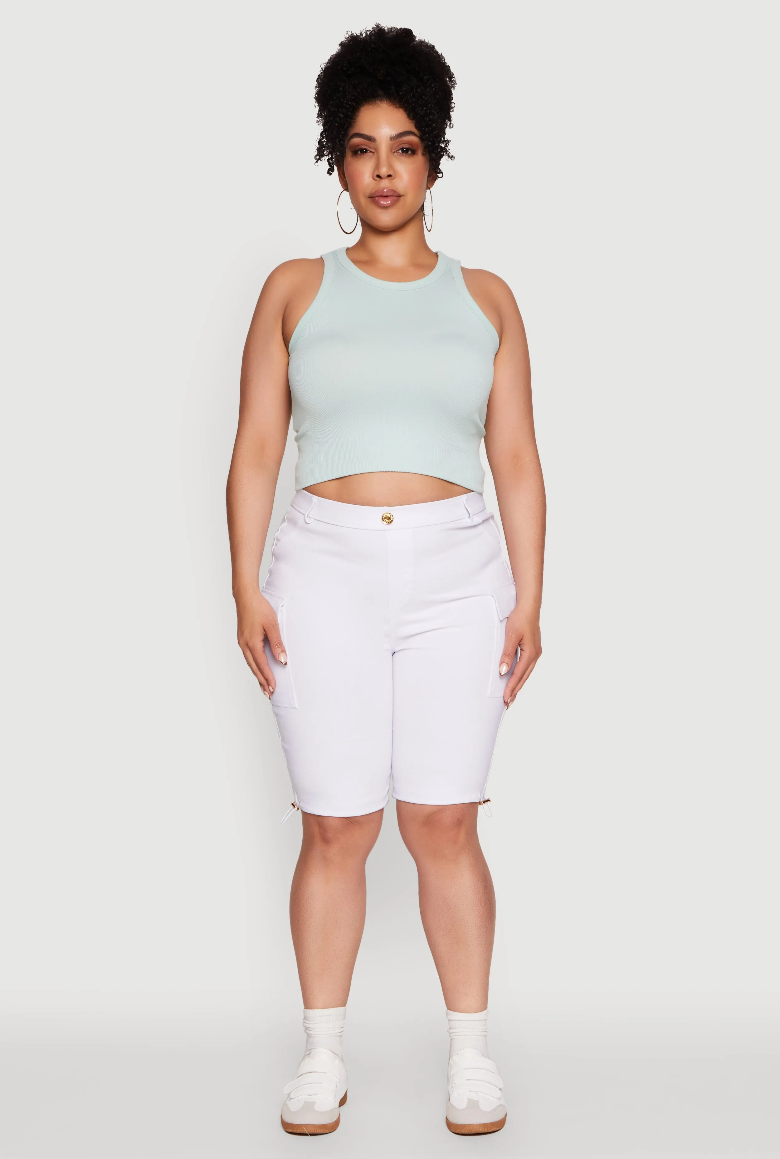 Plus Size Hyperstretch Bermuda Shorts with Cargo Pockets sold by Rainbow