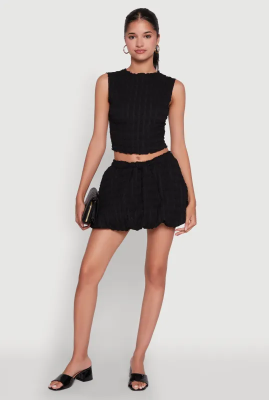 Trendy Bubble Hem Mini Skirt sold by Rainbow