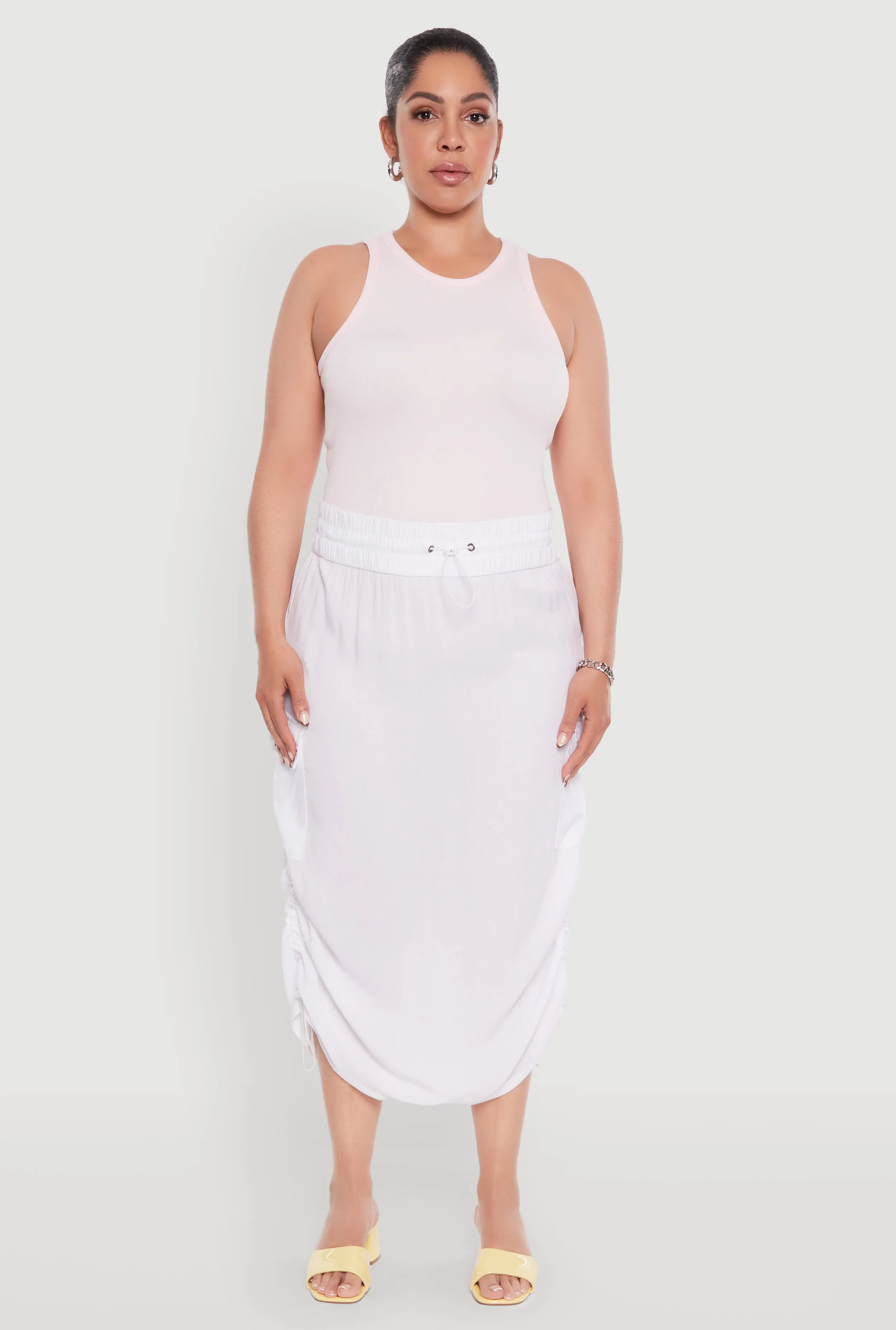 Plus Size Trendy Toggle Drawstring High Waisted Utility Skirt sold by Rainbow product image thumbnail 2