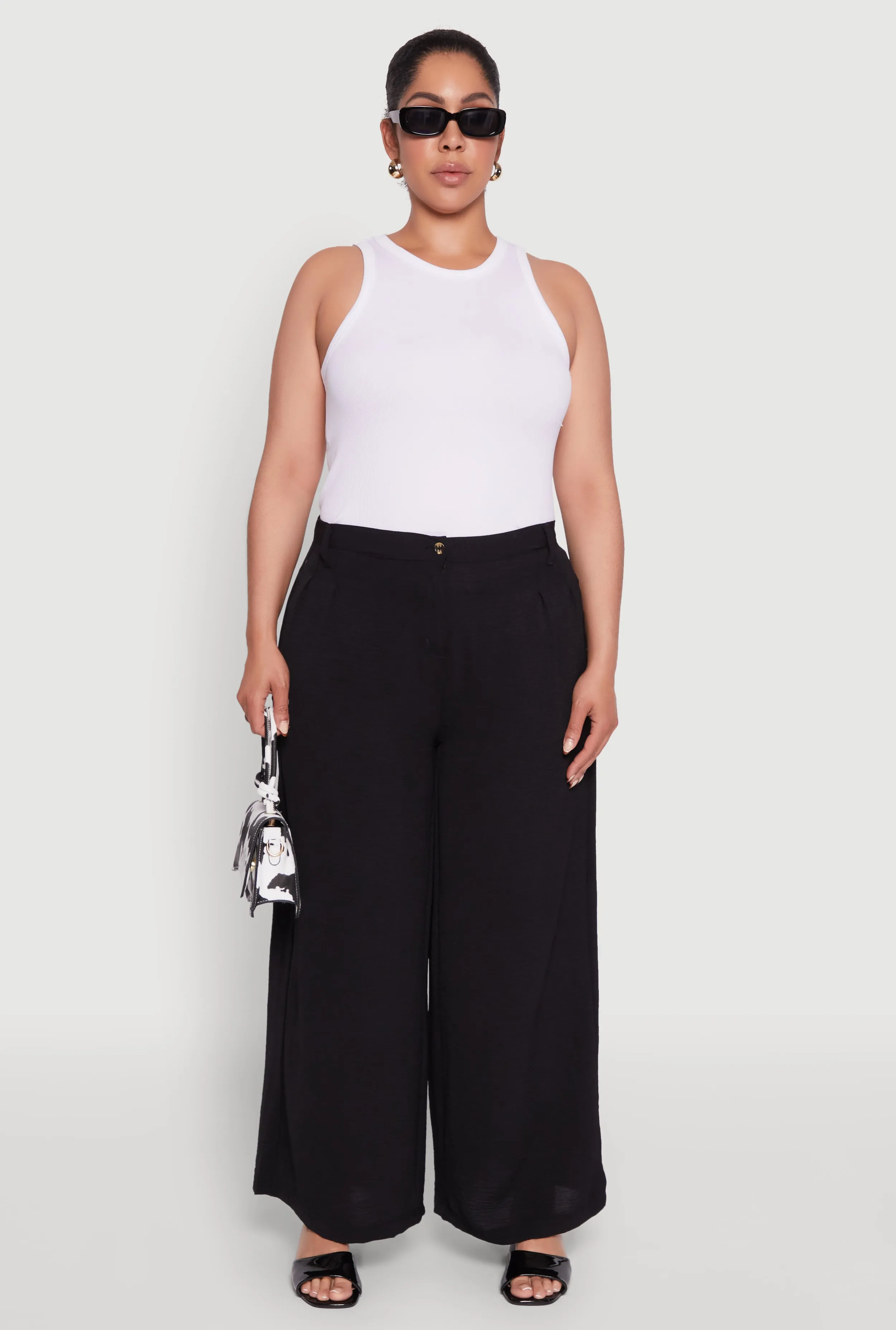 Plus Size Chic Crepe Knit High Waisted Pants sold by Rainbow product image thumbnail 2
