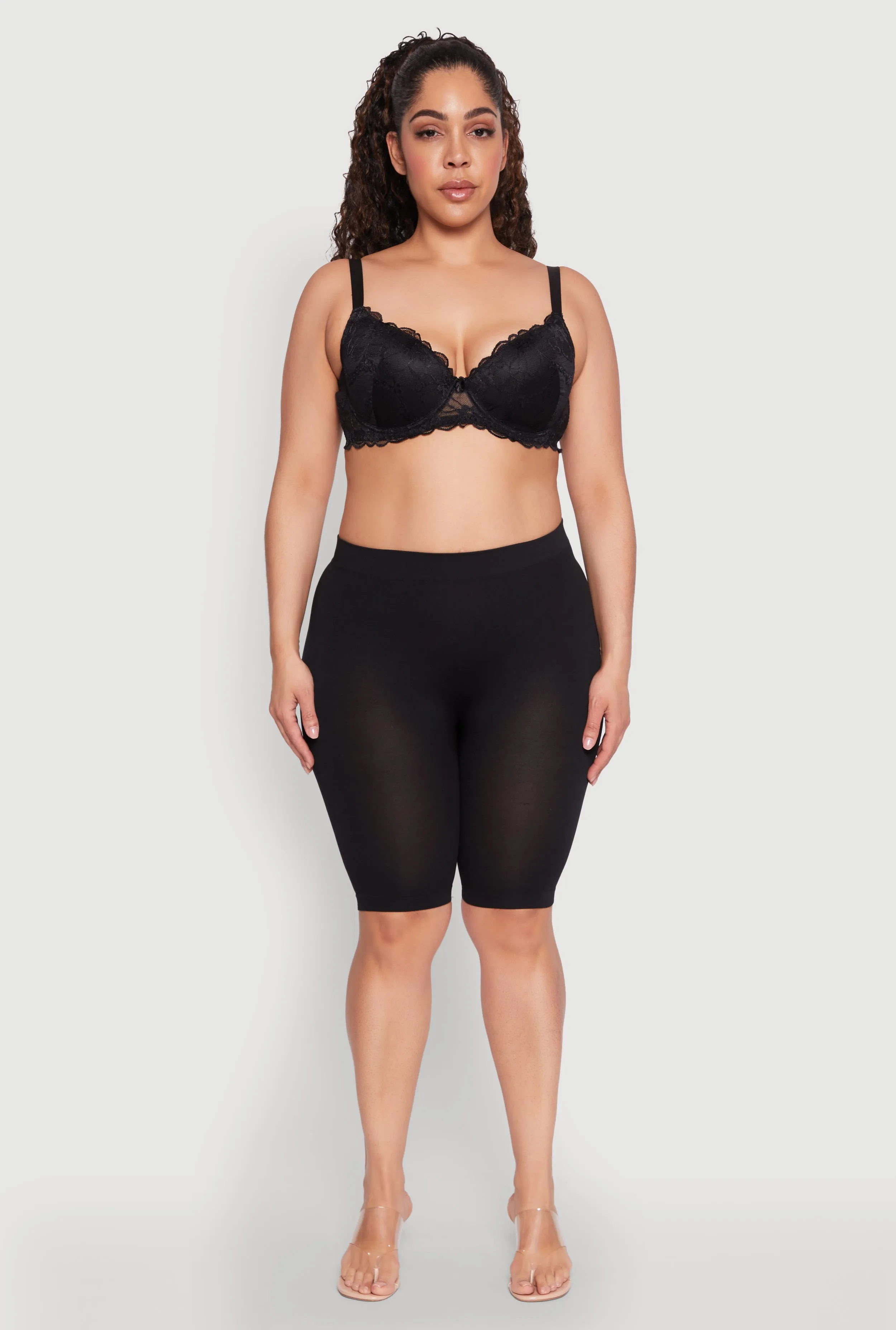 Plus Size Elegant Scalloped Lace Push-Up Plunge Bra sold by Rainbow product image thumbnail 3