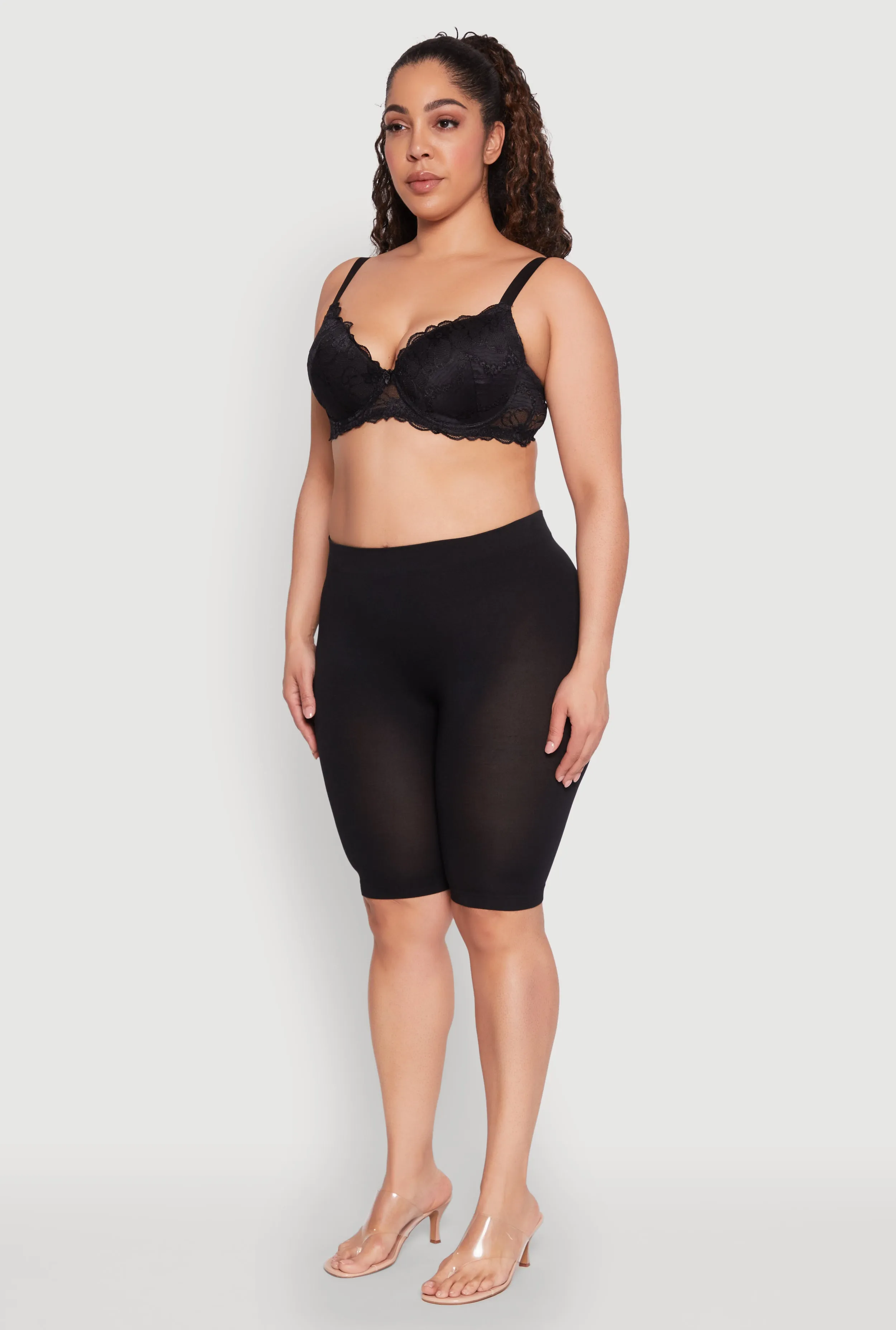 Plus Size Elegant Scalloped Lace Push-Up Plunge Bra sold by Rainbow product image thumbnail 5