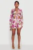 Crepe Knit Floral High Waisted Shorts sold by Rainbow