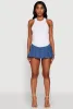 Daisy Denim Pleated Micro Skirt sold by Rainbow