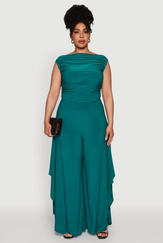 Plus Size Stylish High-Waisted Tulip Leg Palazzo Pants sold by Rainbow