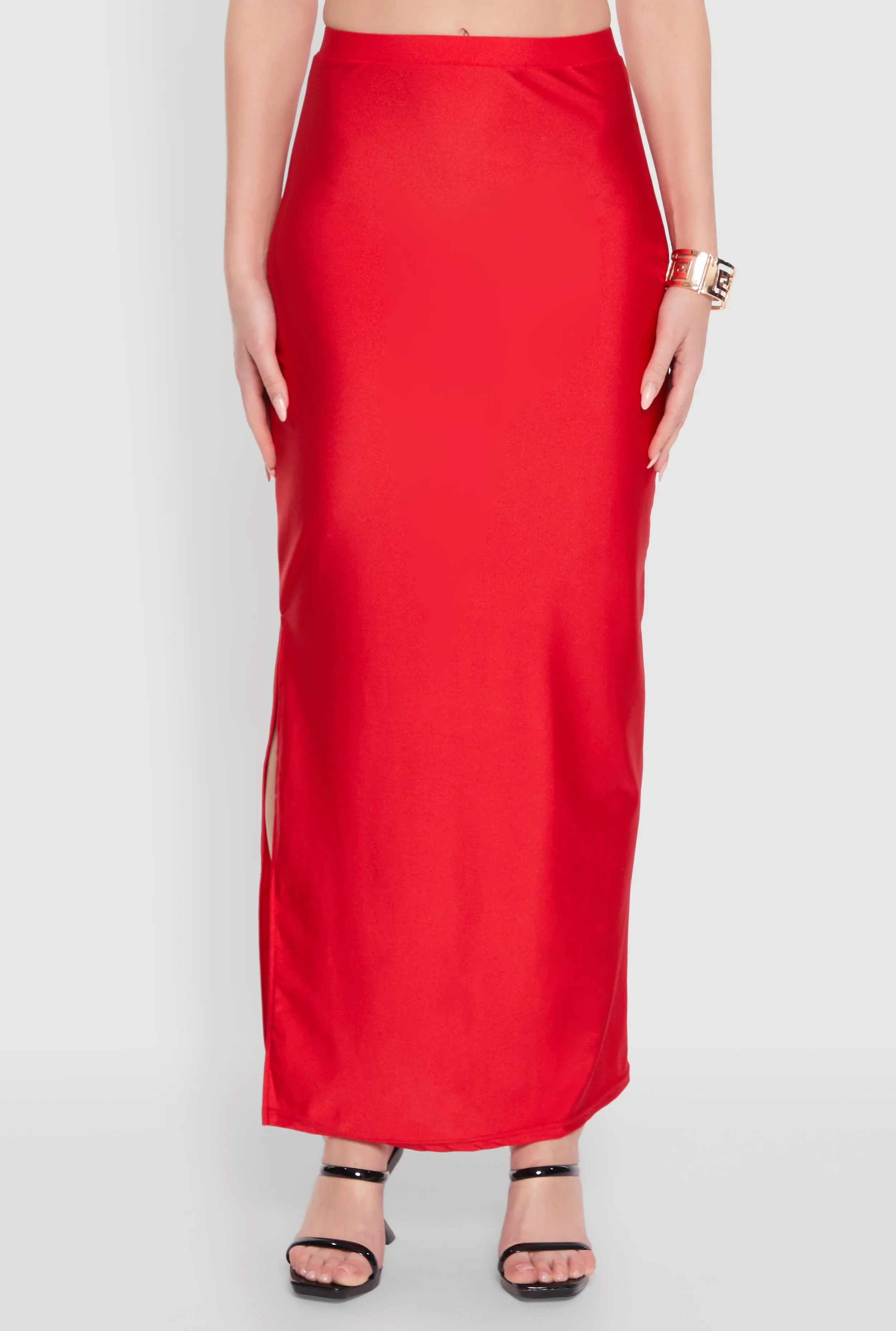 Trendy High Waisted Side Slit Maxi Skirt sold by Rainbow product image thumbnail 2