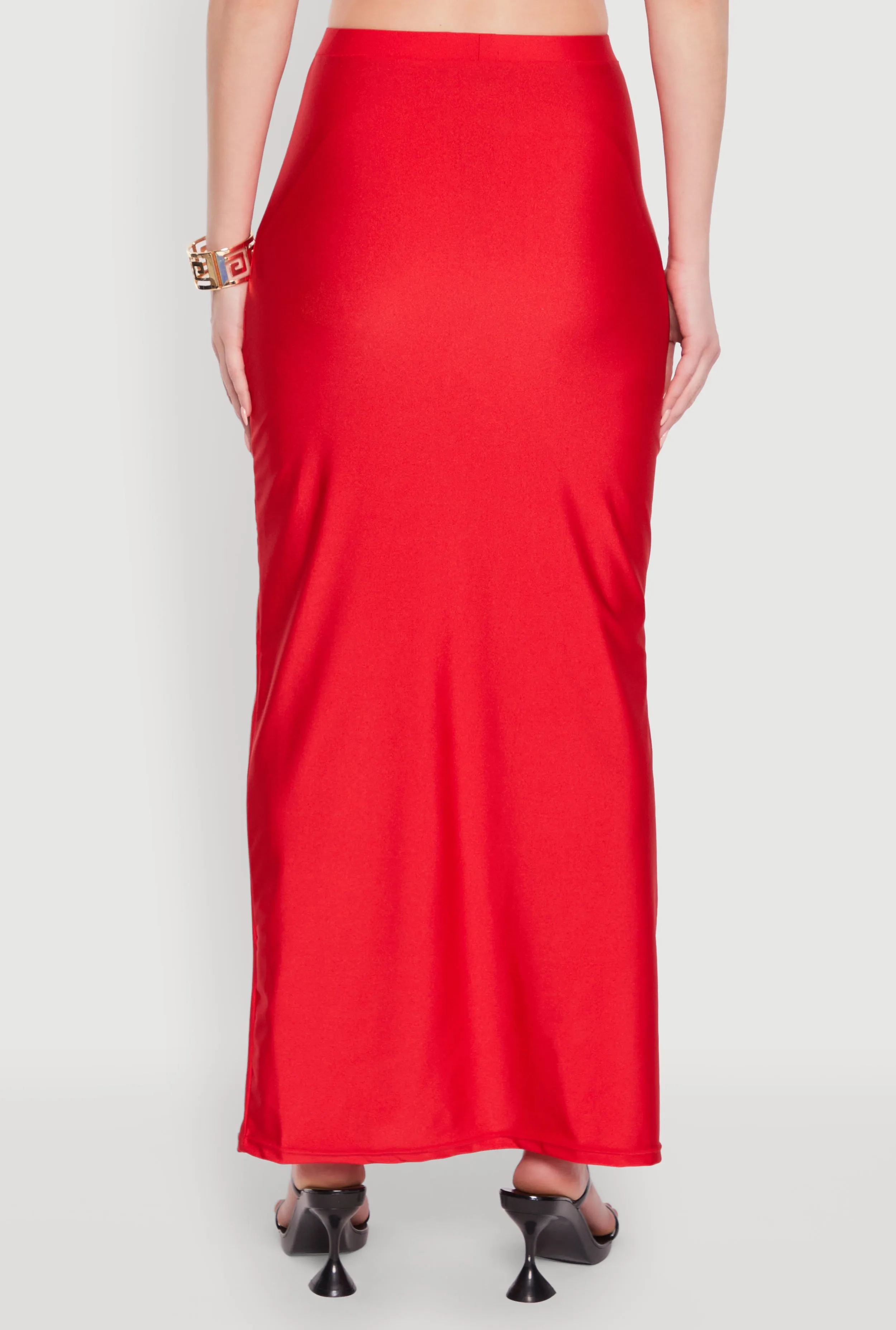 Trendy High Waisted Side Slit Maxi Skirt sold by Rainbow product image thumbnail 4