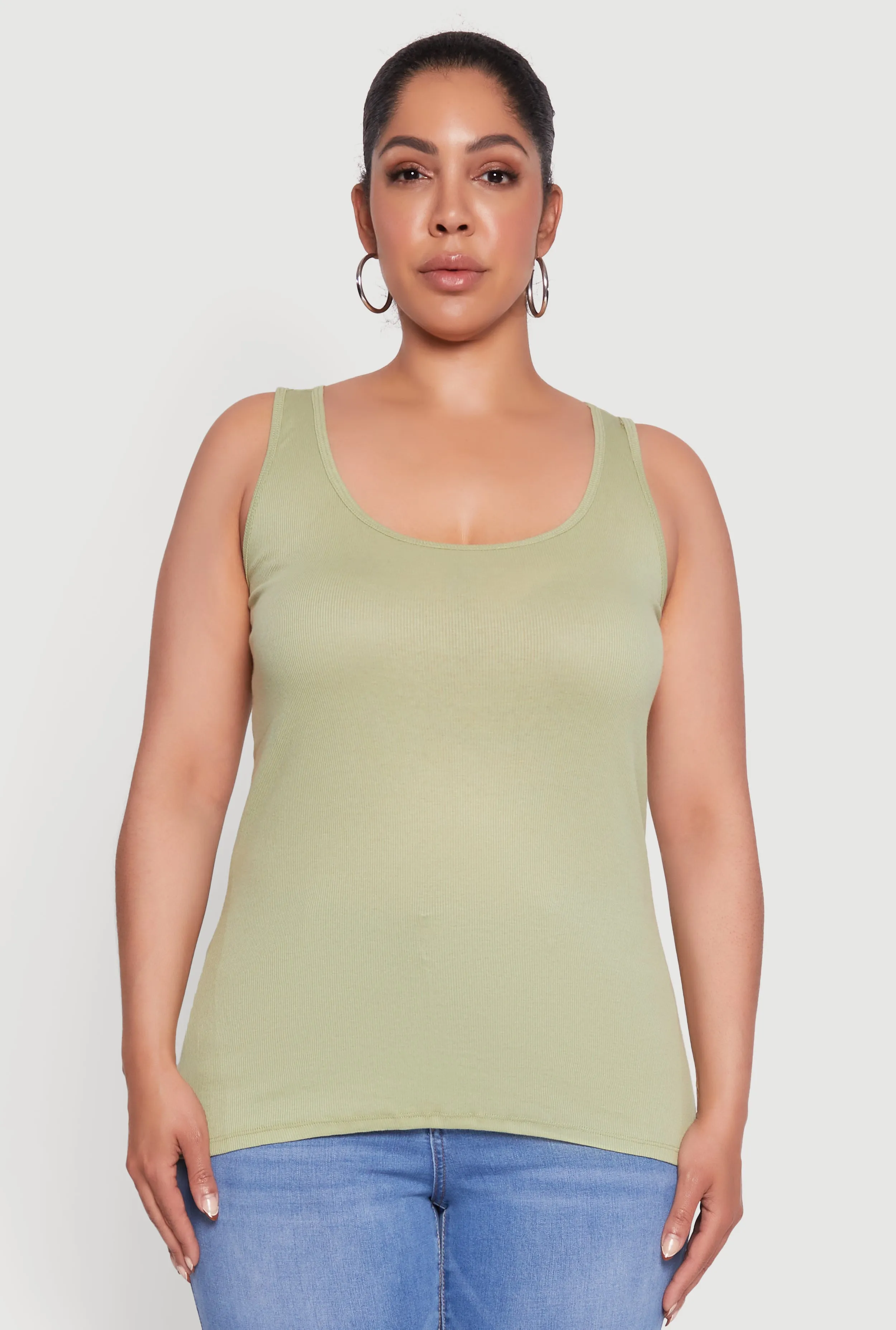 Plus Size Rib Knit Tank Top sold by Rainbow