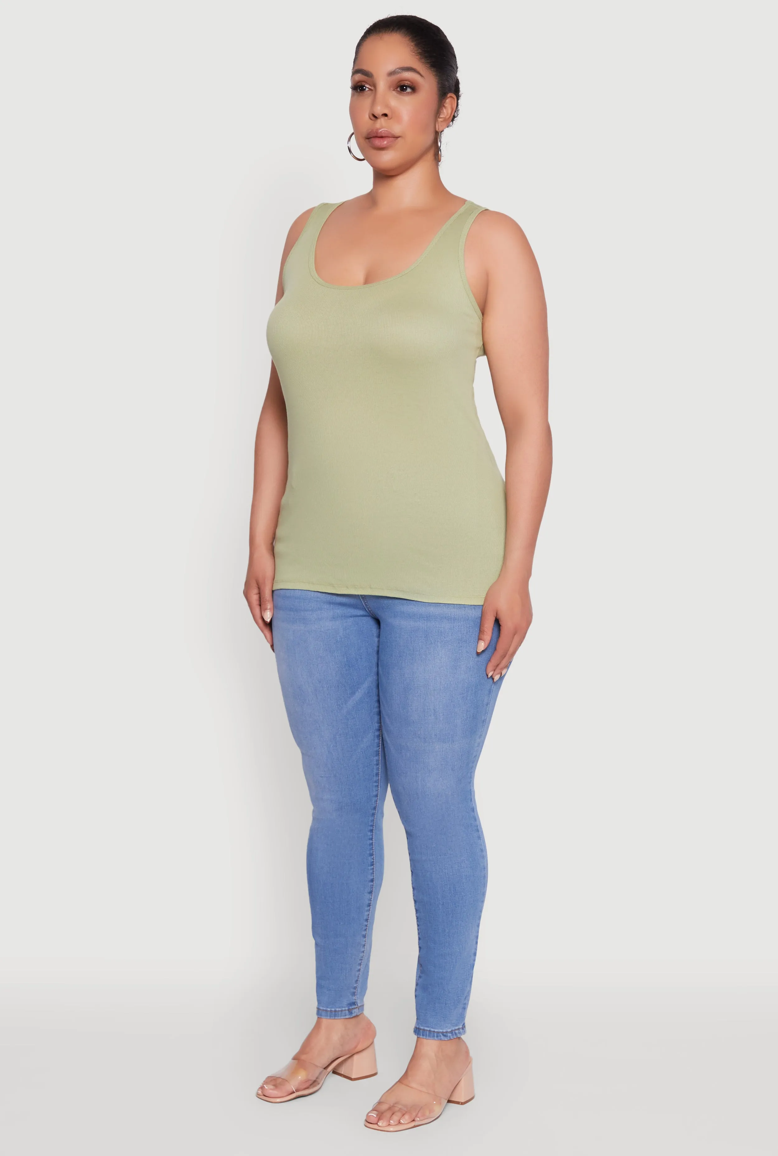 Plus Size Rib Knit Tank Top sold by Rainbow product image thumbnail 4