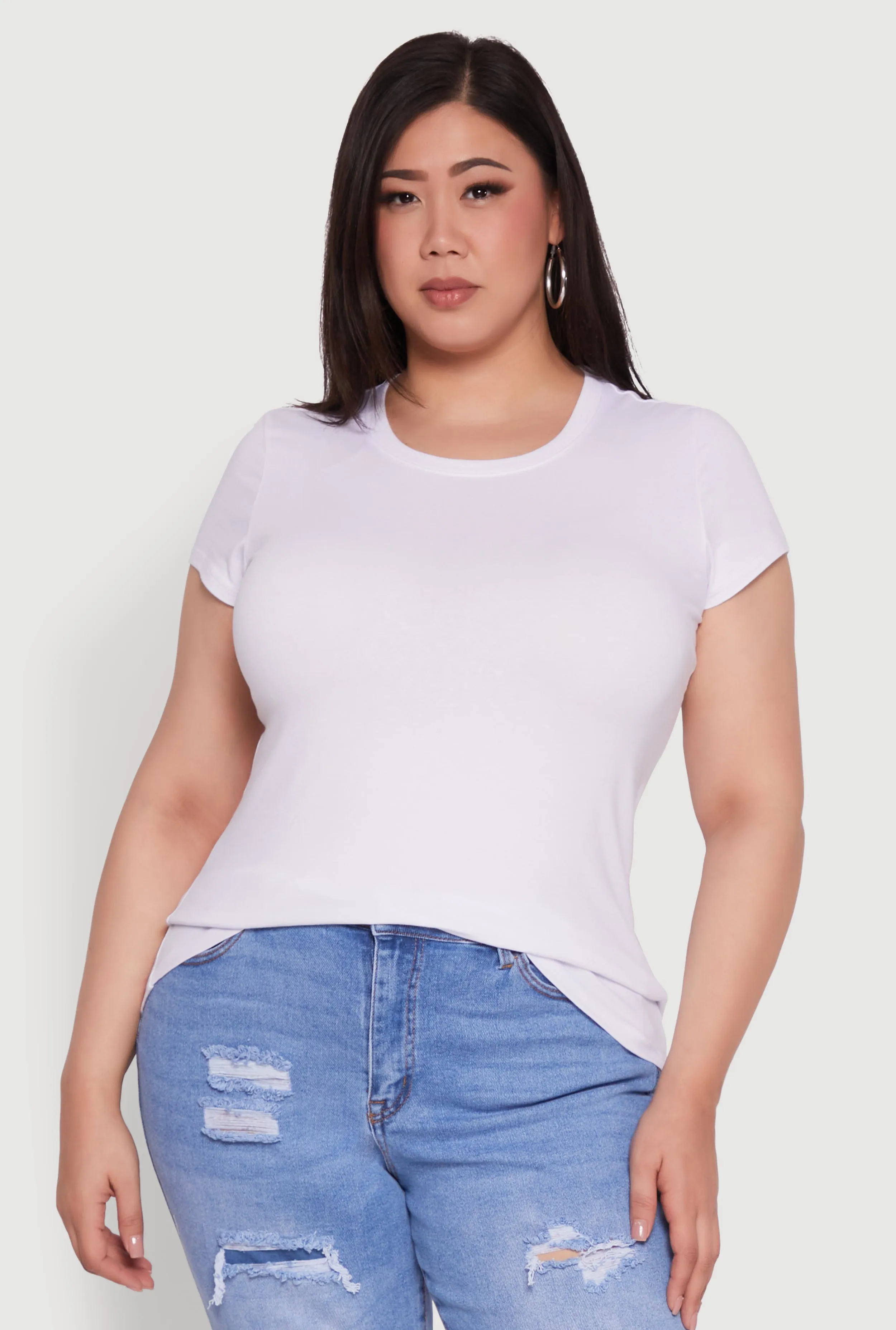 Plus Size Basic Crew Neck Tee sold by Rainbow product image thumbnail 2