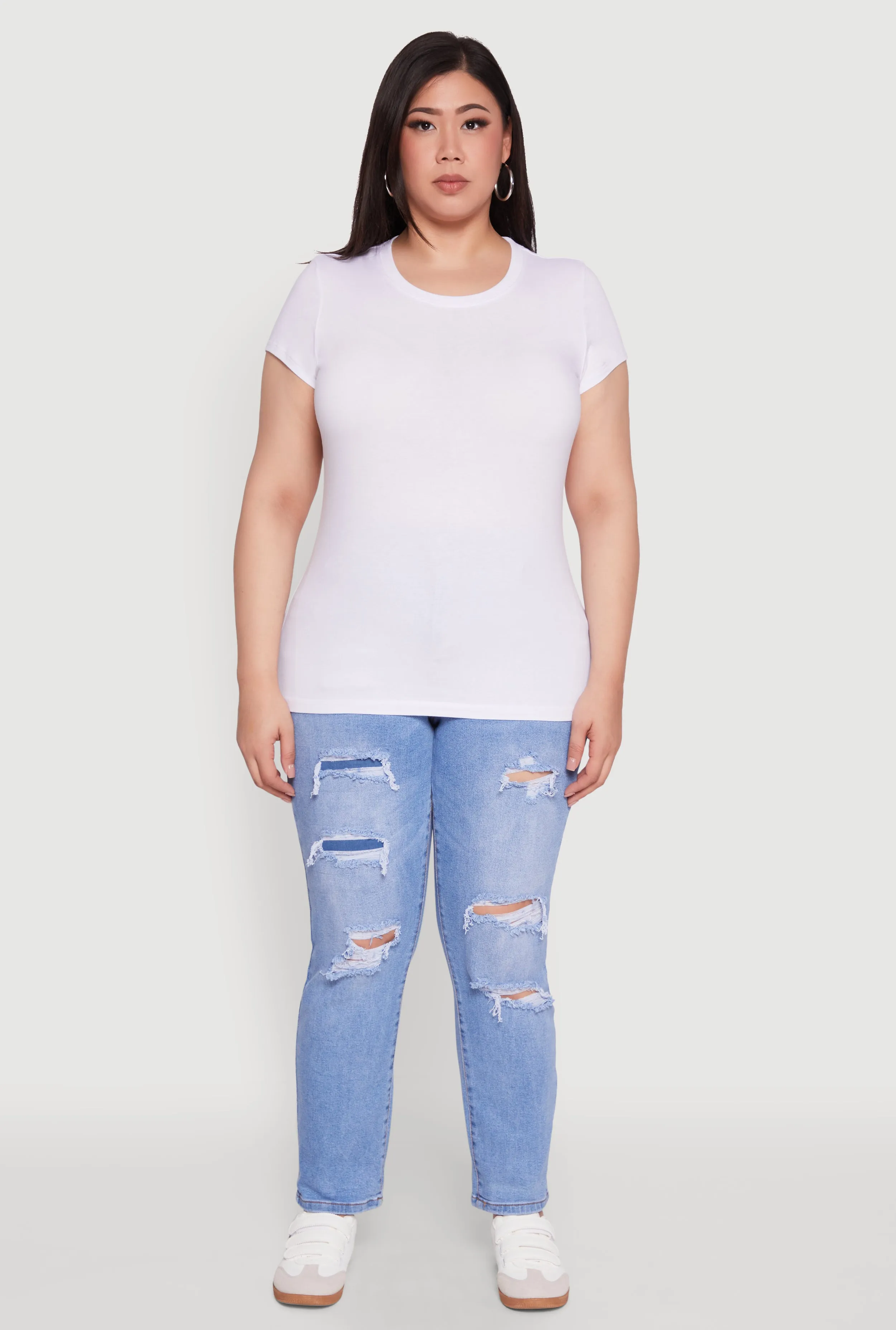 Plus Size Basic Crew Neck Tee sold by Rainbow product image thumbnail 3