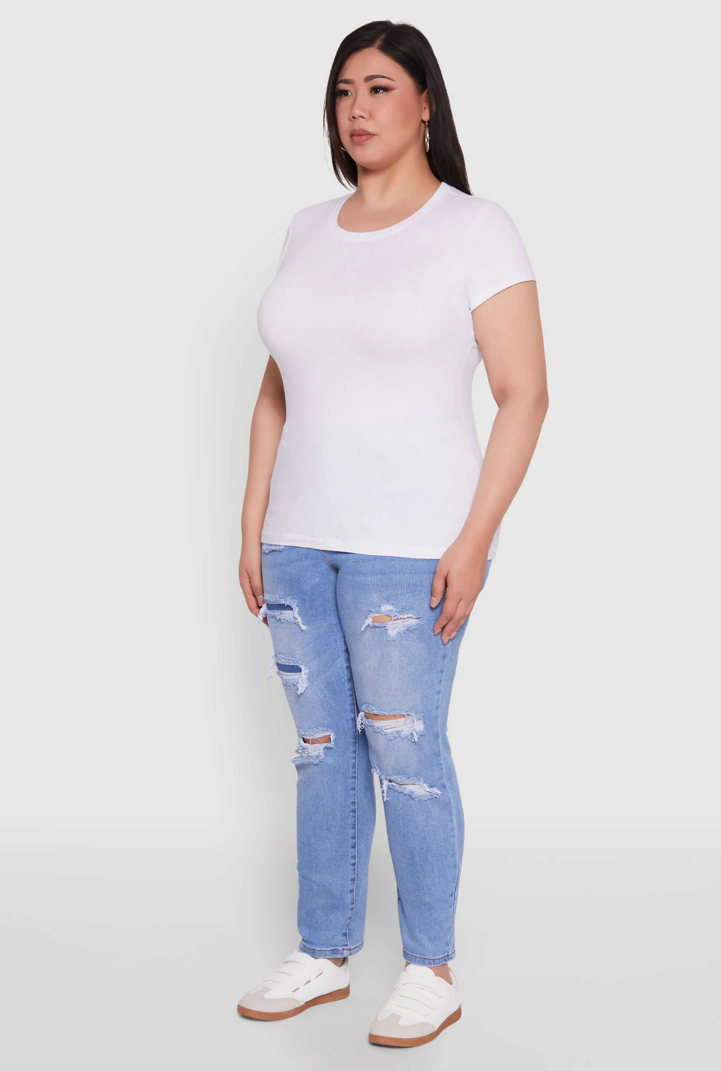 Plus Size Basic Crew Neck Tee sold by Rainbow product image thumbnail 5
