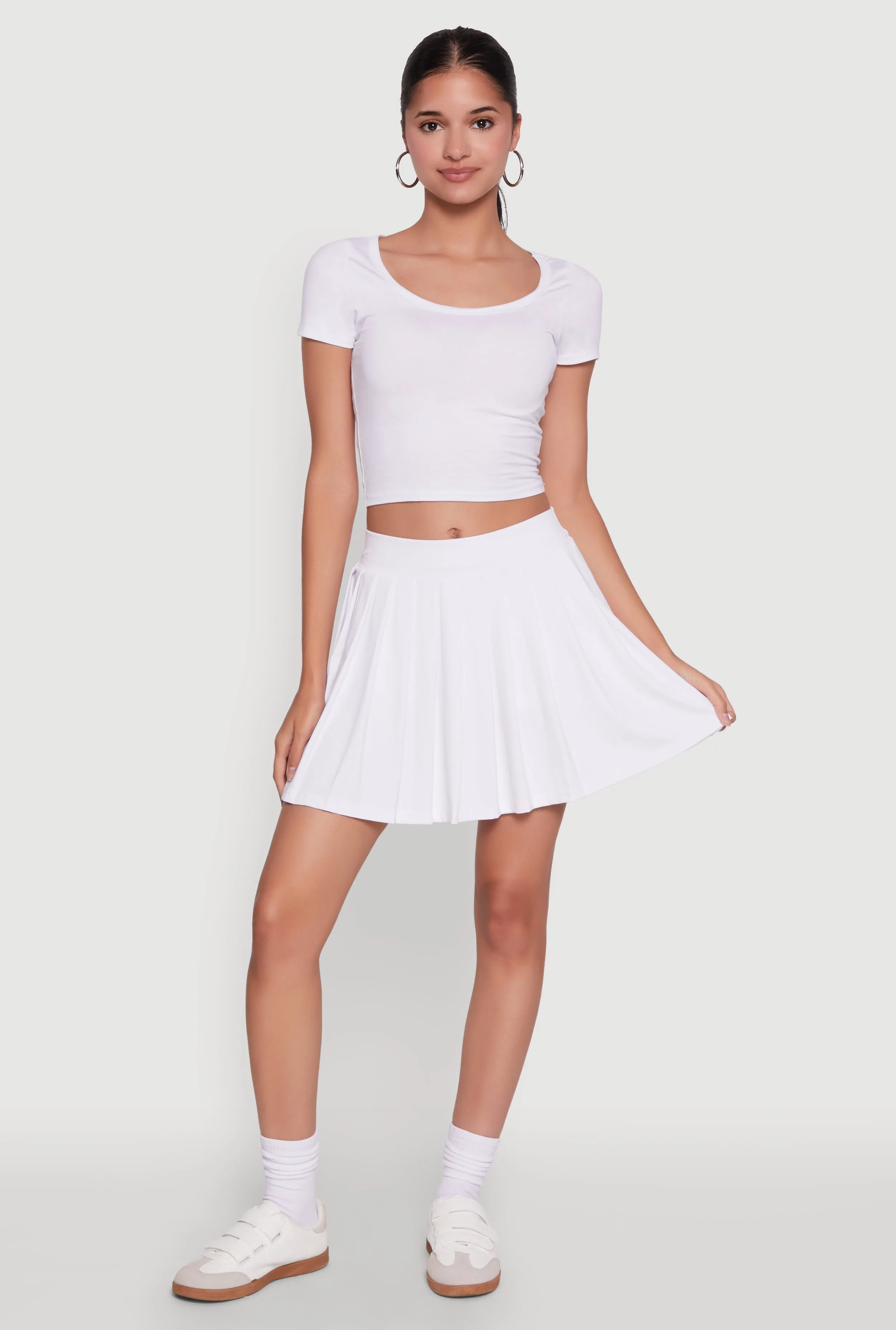 Stylish High Waist Pleated Tennis Skirt sold by Rainbow