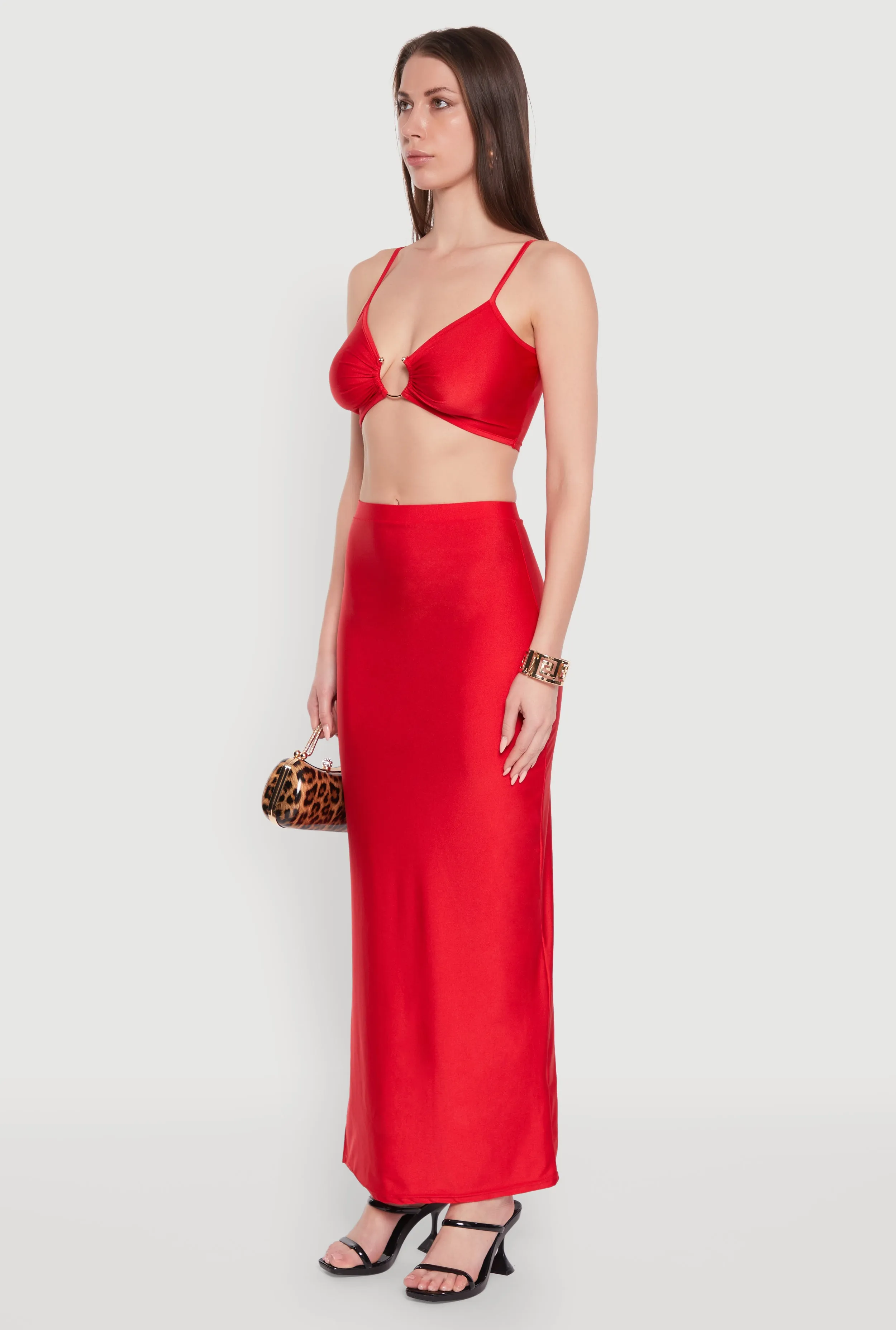 Metallic O Ring Keyhole Crop Top sold by Rainbow product image thumbnail 4