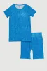 Girls Trendy Acid Wash Seamless Tee and Biker Shorts 2 Piece Set sold by Rainbow