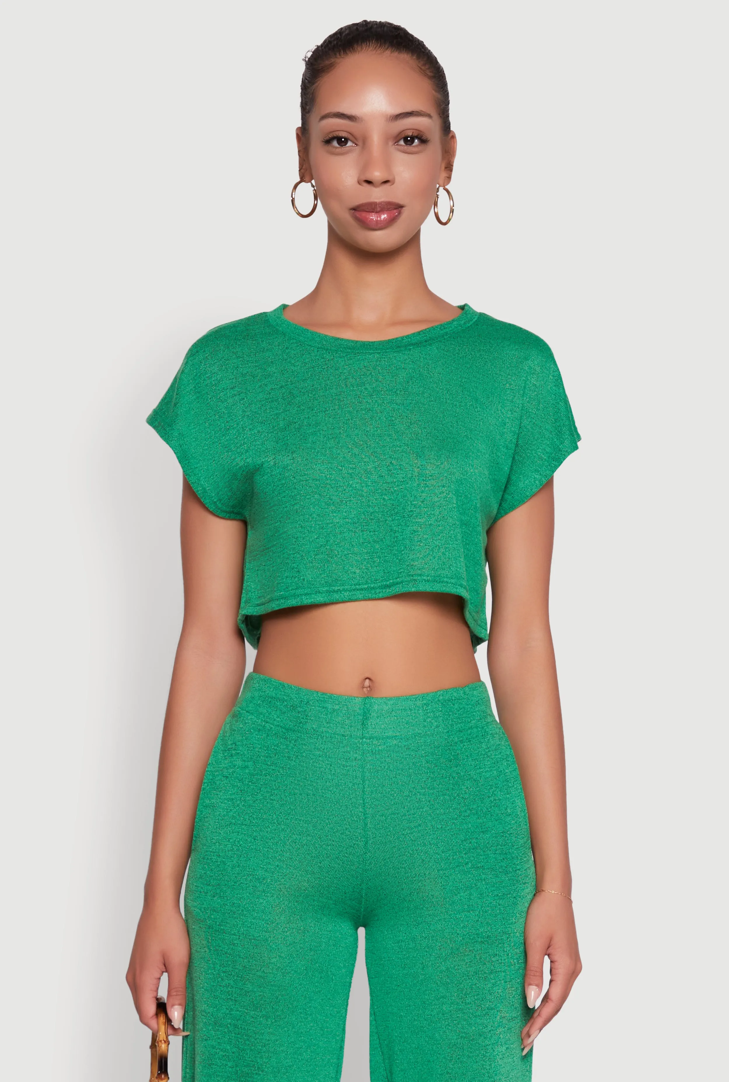 Daisy Dolman Sleeve Cropped Tee sold by Rainbow