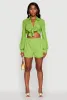 Chic Textured Knit Bubble Sleeve Tie Front Crop Top sold by Rainbow