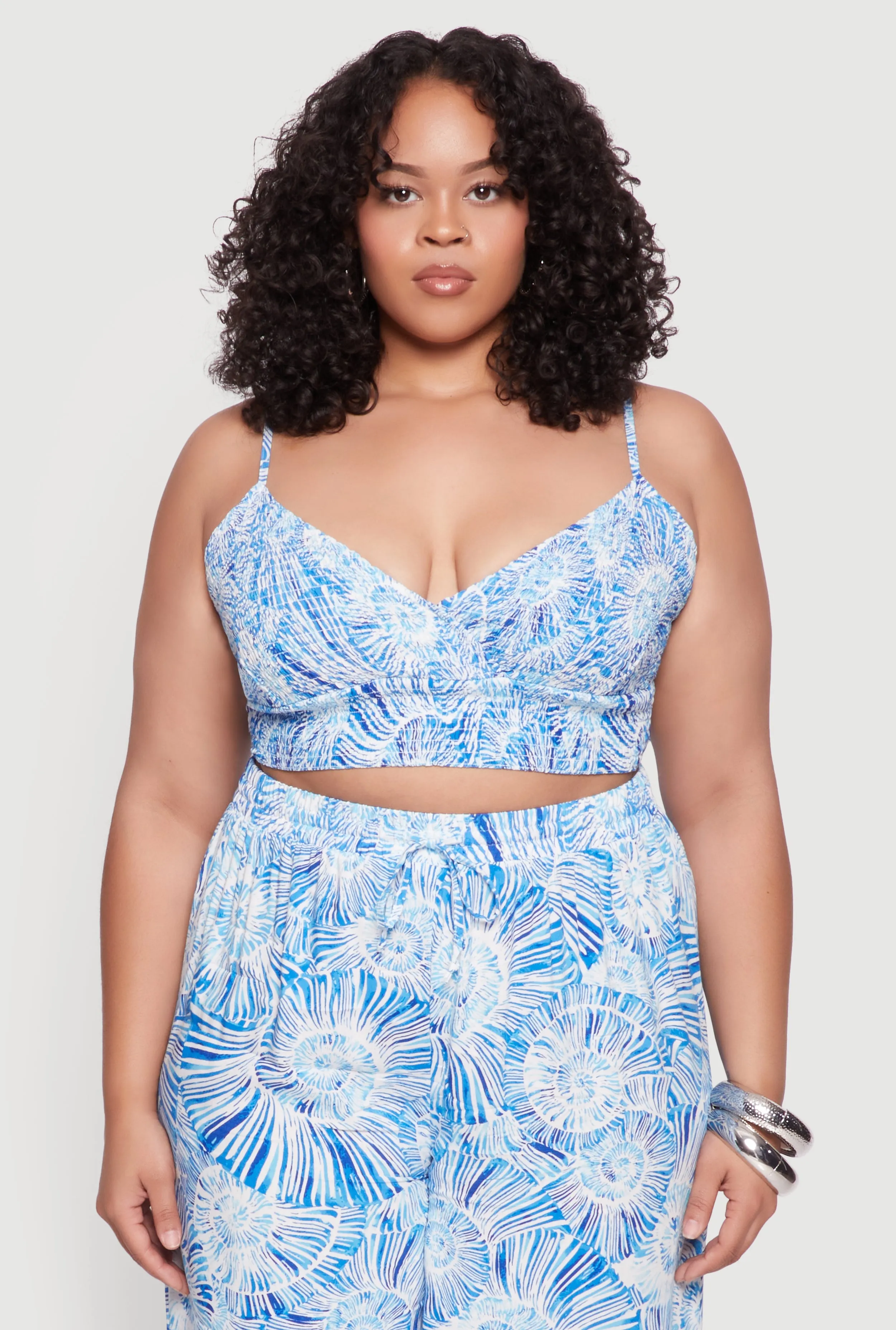 Plus Size Almost Famous Sleeveless V-Neck Crop Top for Going Out sold by Rainbow