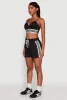 Stylish Sleeveless V-Neck Crop Top with Contrast Trim and Varsity Stripe sold by Rainbow