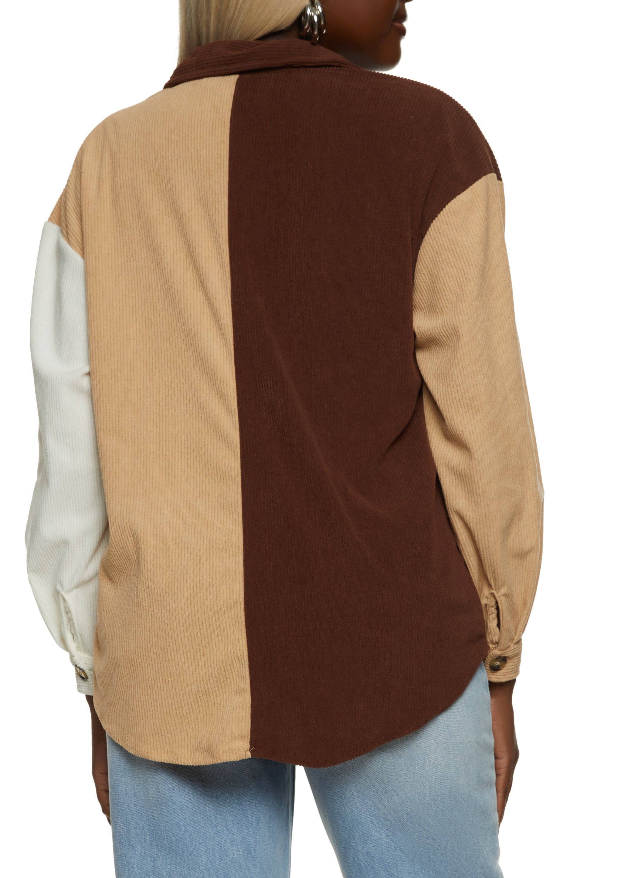 Corduroy Color Block Button Front Shirt sold by Rainbow product image thumbnail 3