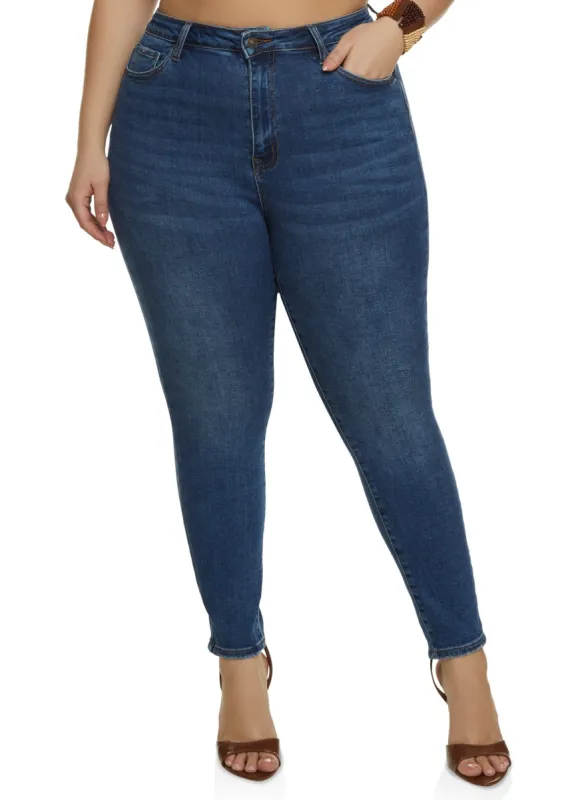 Plus Size WAX Basic Whiskered Jeans sold by Rainbow