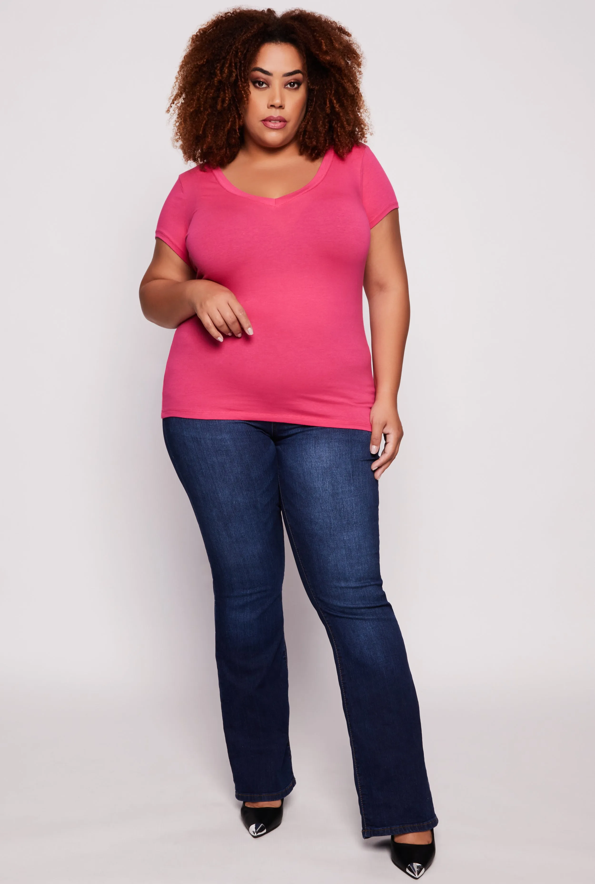 Plus Size V Neck Tee sold by Rainbow product image thumbnail 2