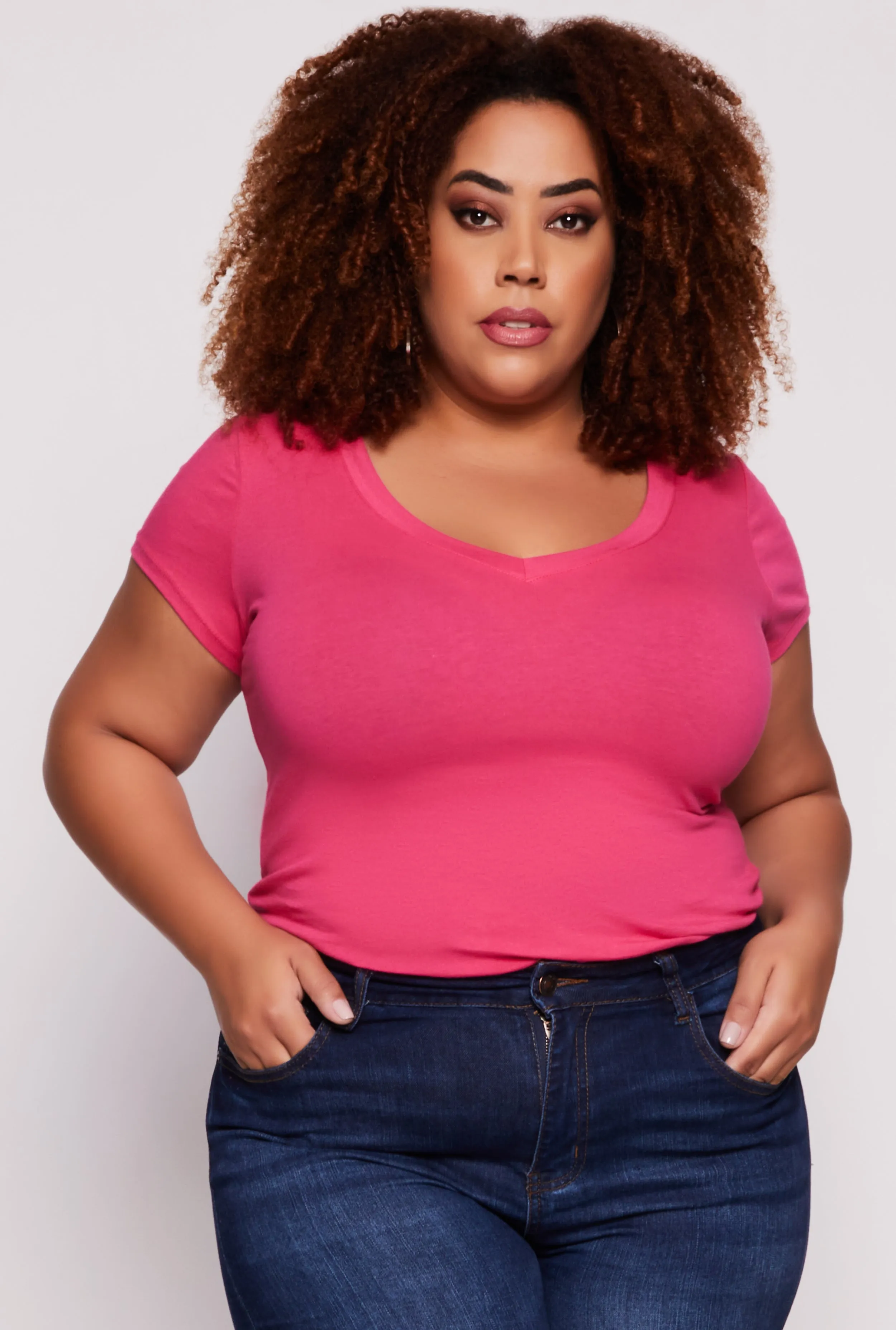 Plus Size V Neck Tee sold by Rainbow