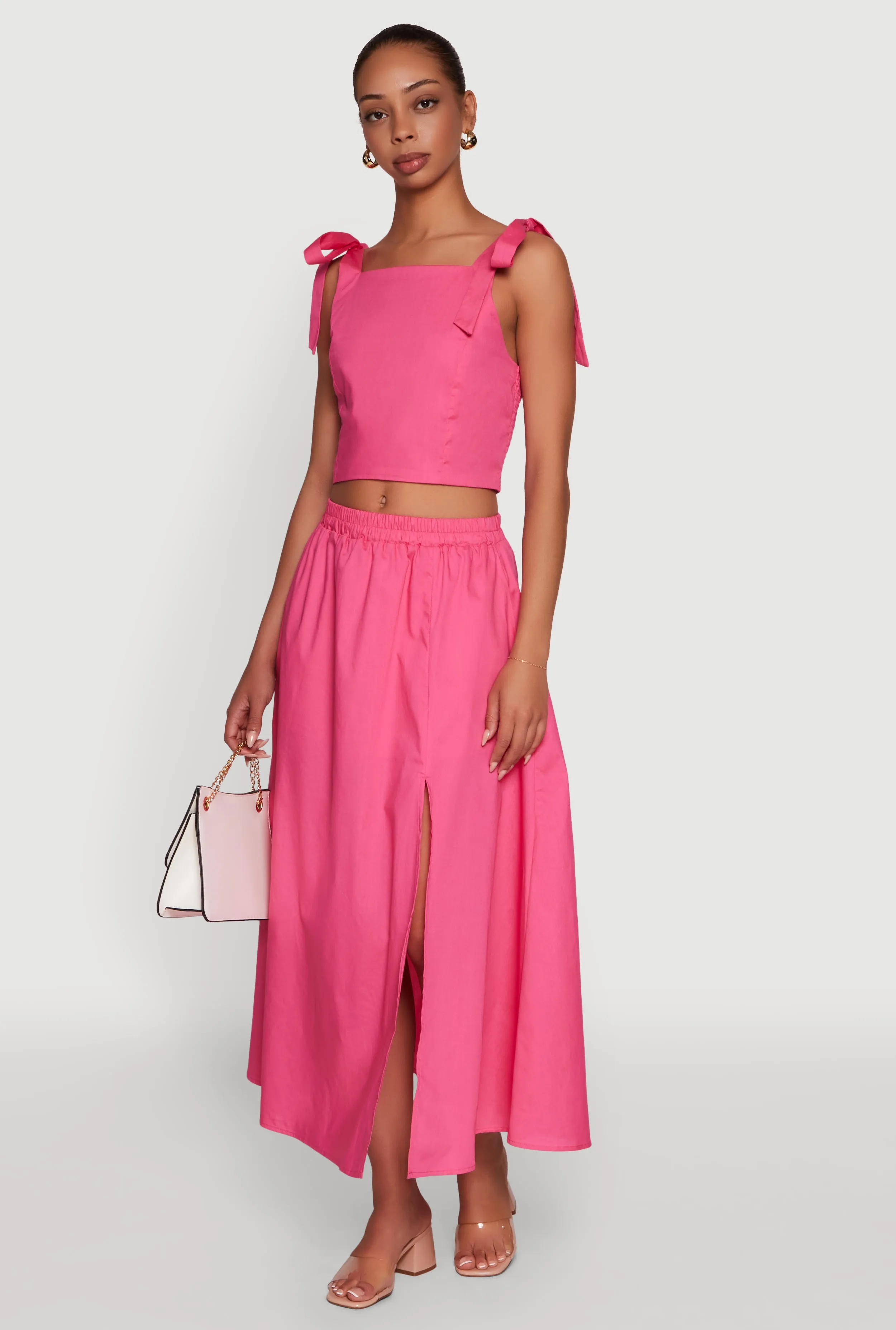 Chic Bow Detail Smocked Crop Top sold by Rainbow product image thumbnail 3