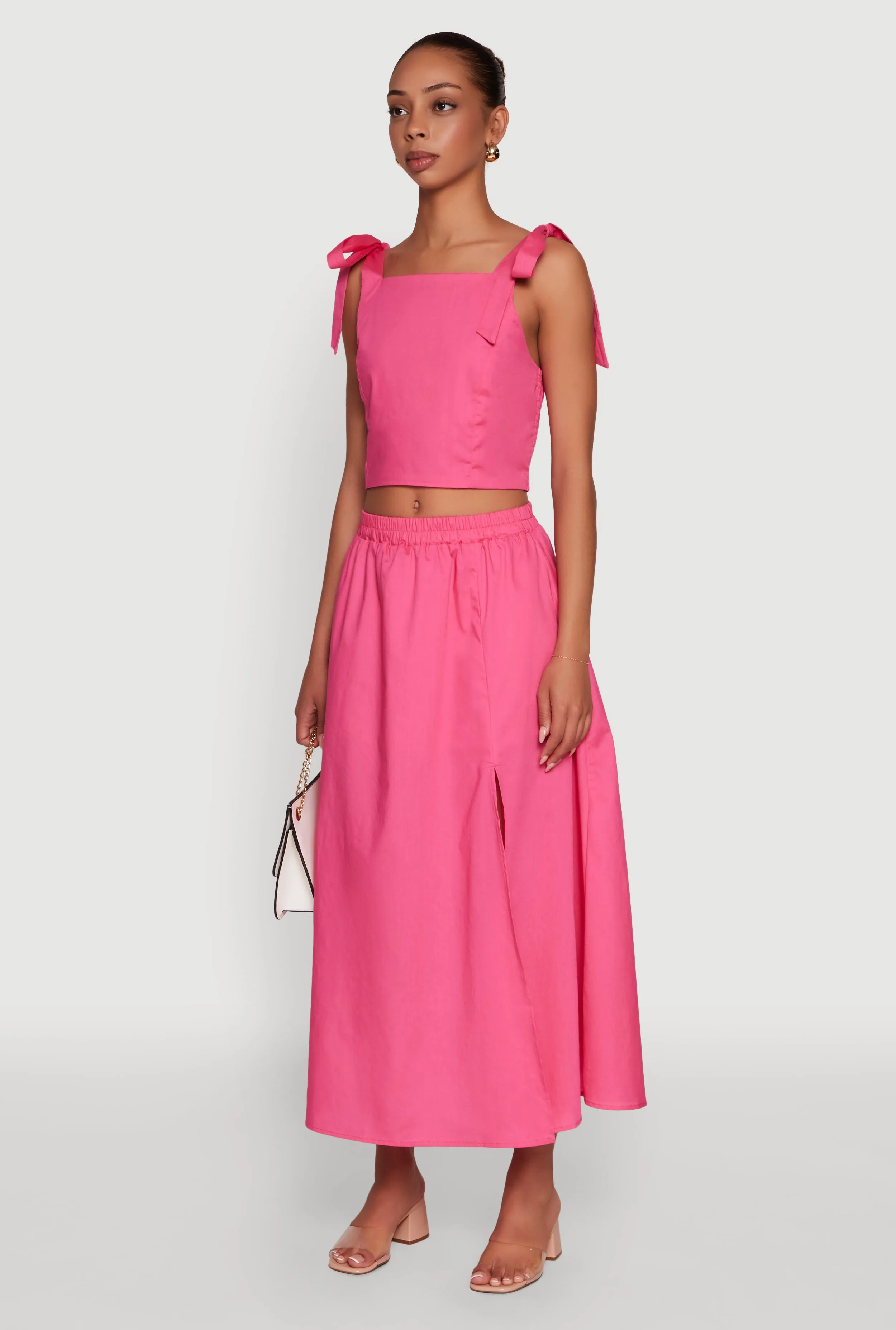 Chic Bow Detail Smocked Crop Top sold by Rainbow product image thumbnail 5