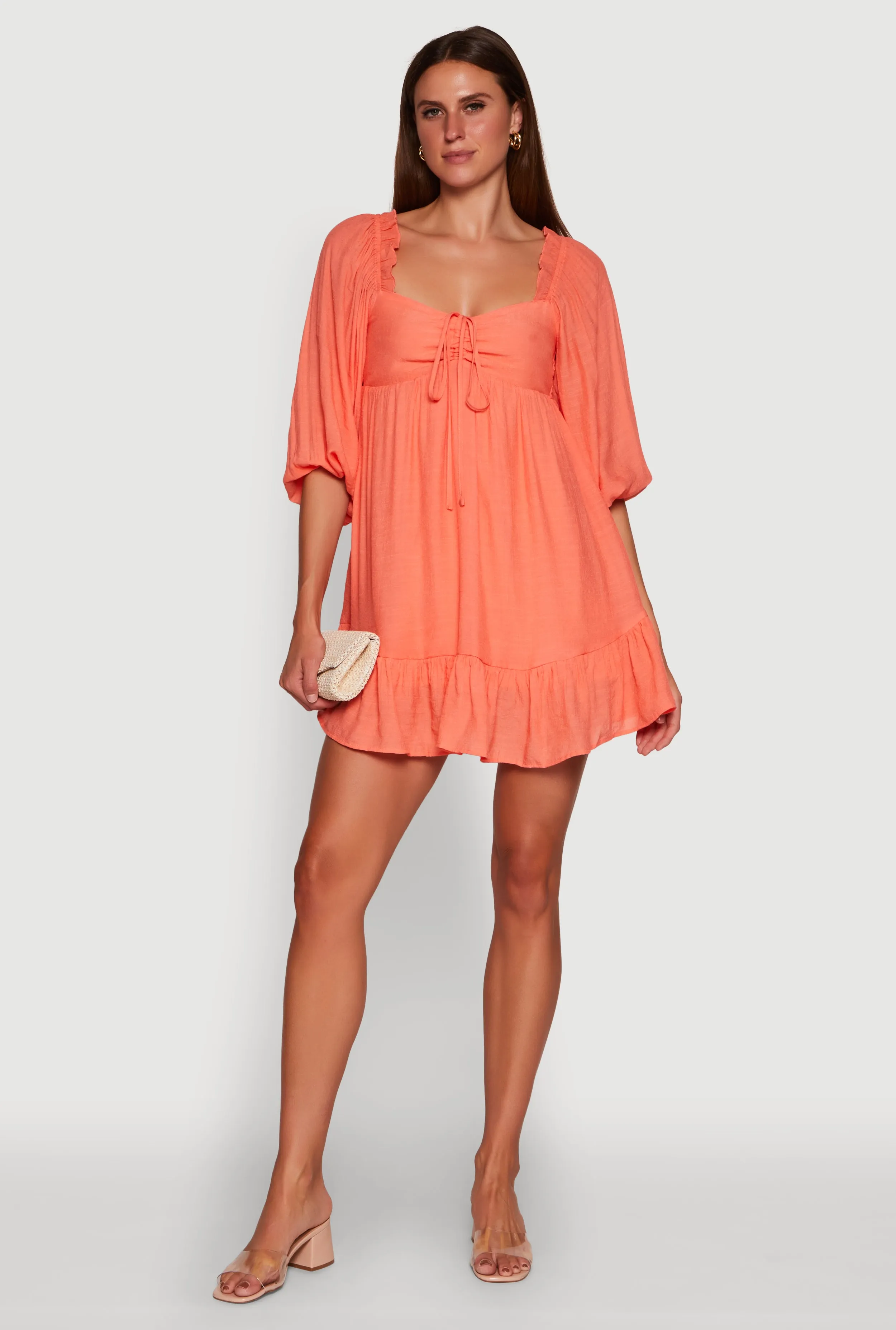 Chic Bubble Sleeve Smocked Back Peasant Dress sold by Rainbow product image thumbnail 2