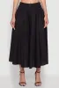 Chic Poplin Button Front Mid Length Skater Skirt sold by Rainbow