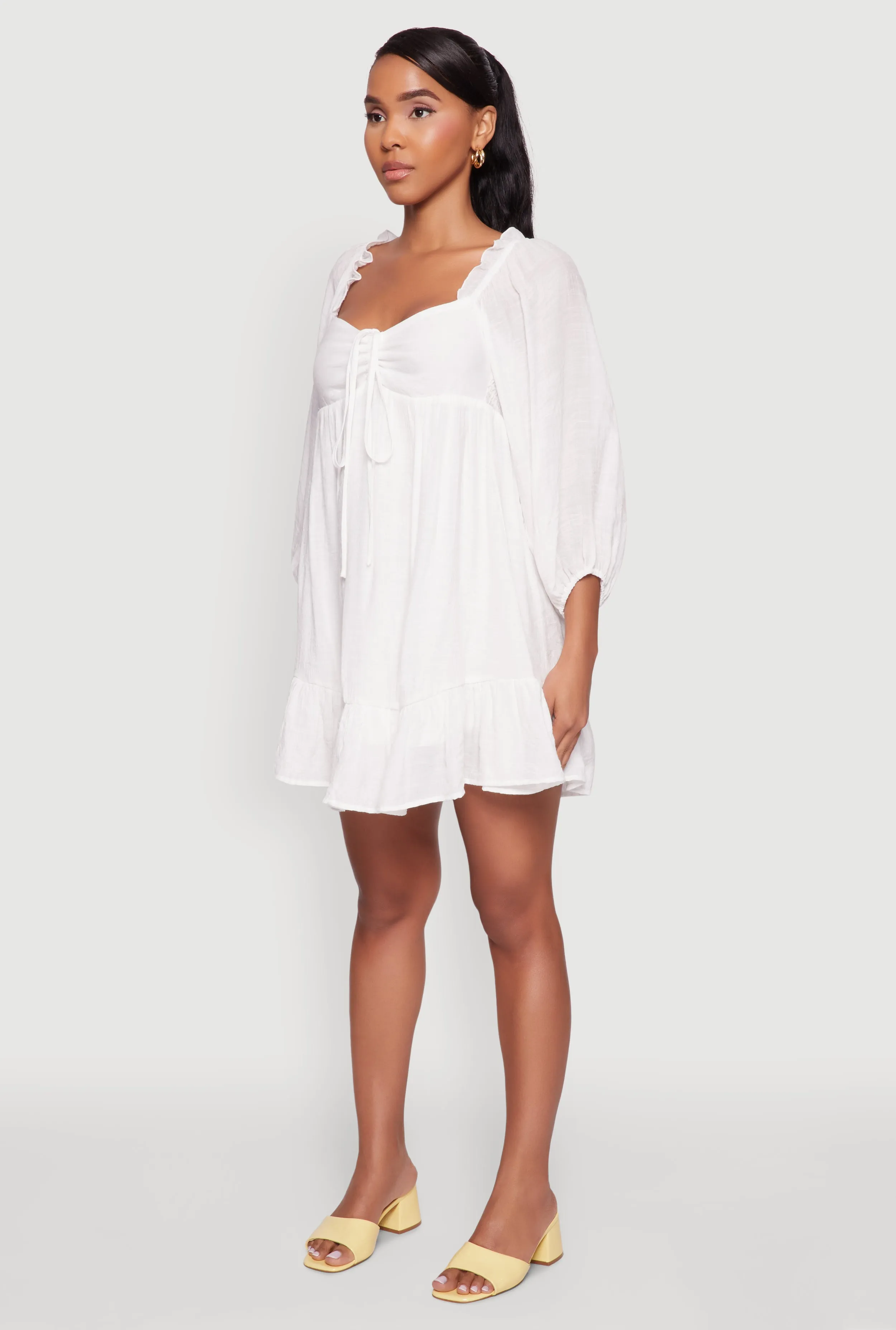 Chic Bubble Sleeve Smocked Back Peasant Dress sold by Rainbow product image thumbnail 2