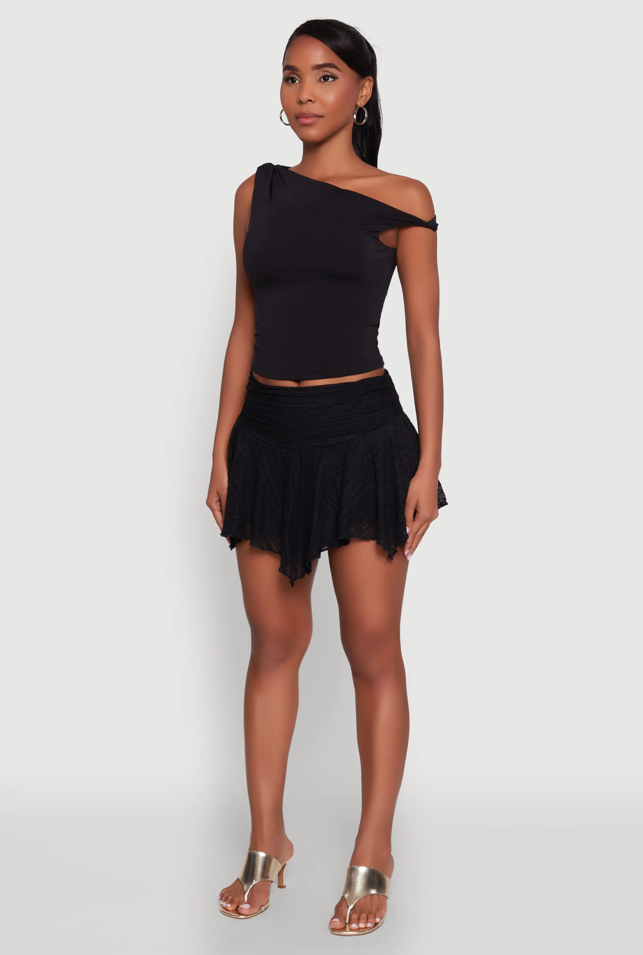 Iris Floral Lace Ruched Mini Skort sold by Rainbow product image thumbnail 3