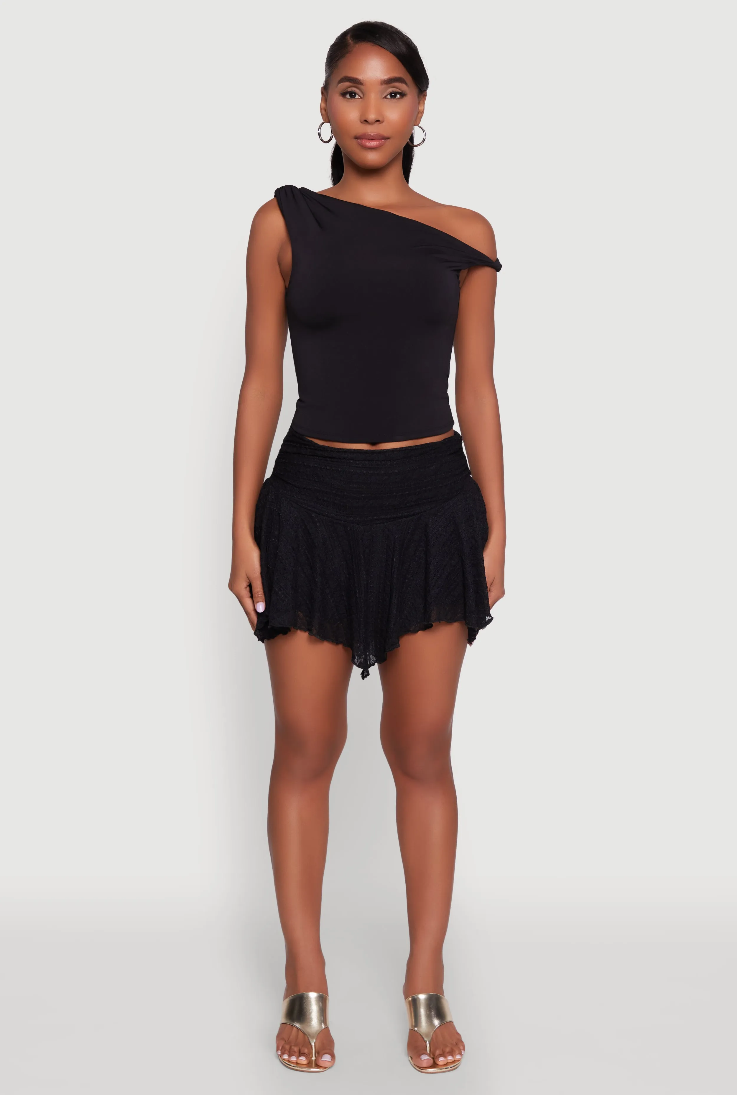 Iris Floral Lace Ruched Mini Skort sold by Rainbow product image thumbnail 2