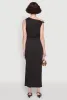 Asymmetrical Neckline Ruched Bodycon Dress with Side Slit sold by Rainbow