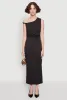 Asymmetrical Neckline Ruched Bodycon Dress with Side Slit sold by Rainbow